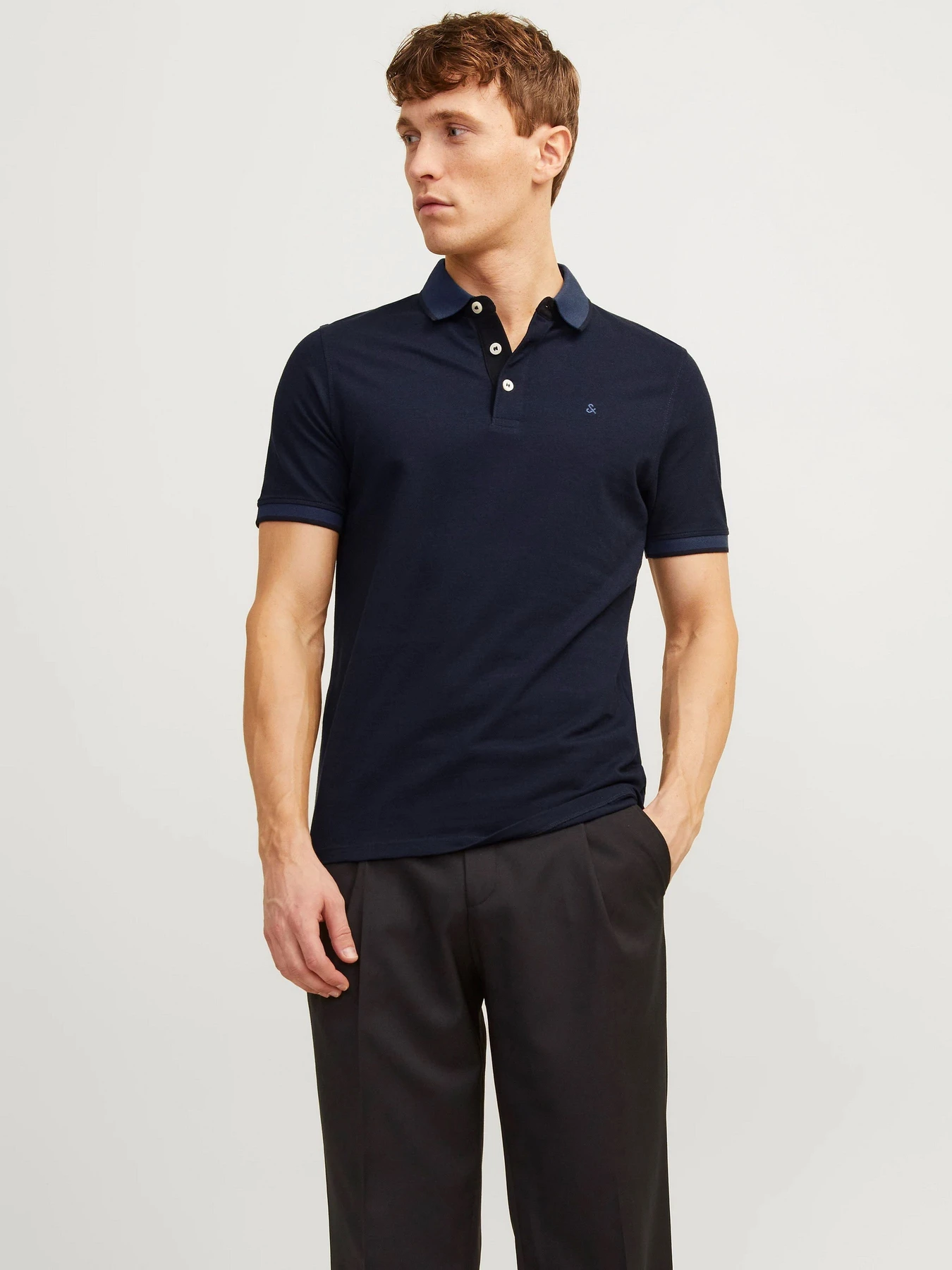 Футболки і поло JACK & JONES модель 12136668_Dark Navy SLIM FIT Фото