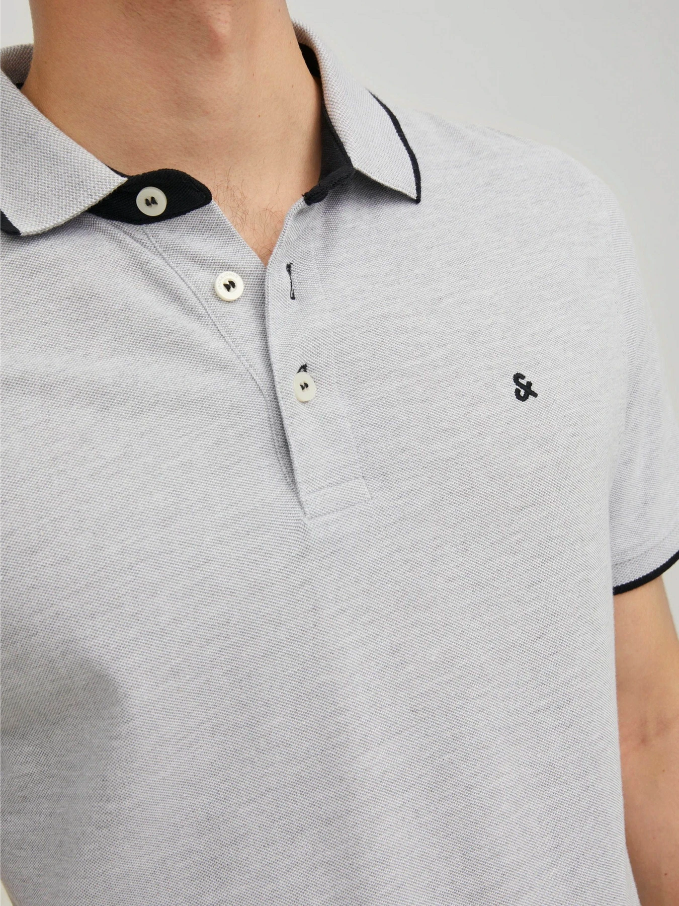 Футболки і поло JACK & JONES PAULOS POLO модель 12136668_Light Grey Melange SLIM FI Фото