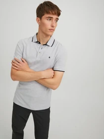 Футболки і поло JACK & JONES PAULOS POLO модель 12136668_Light Grey Melange SLIM FI Фото