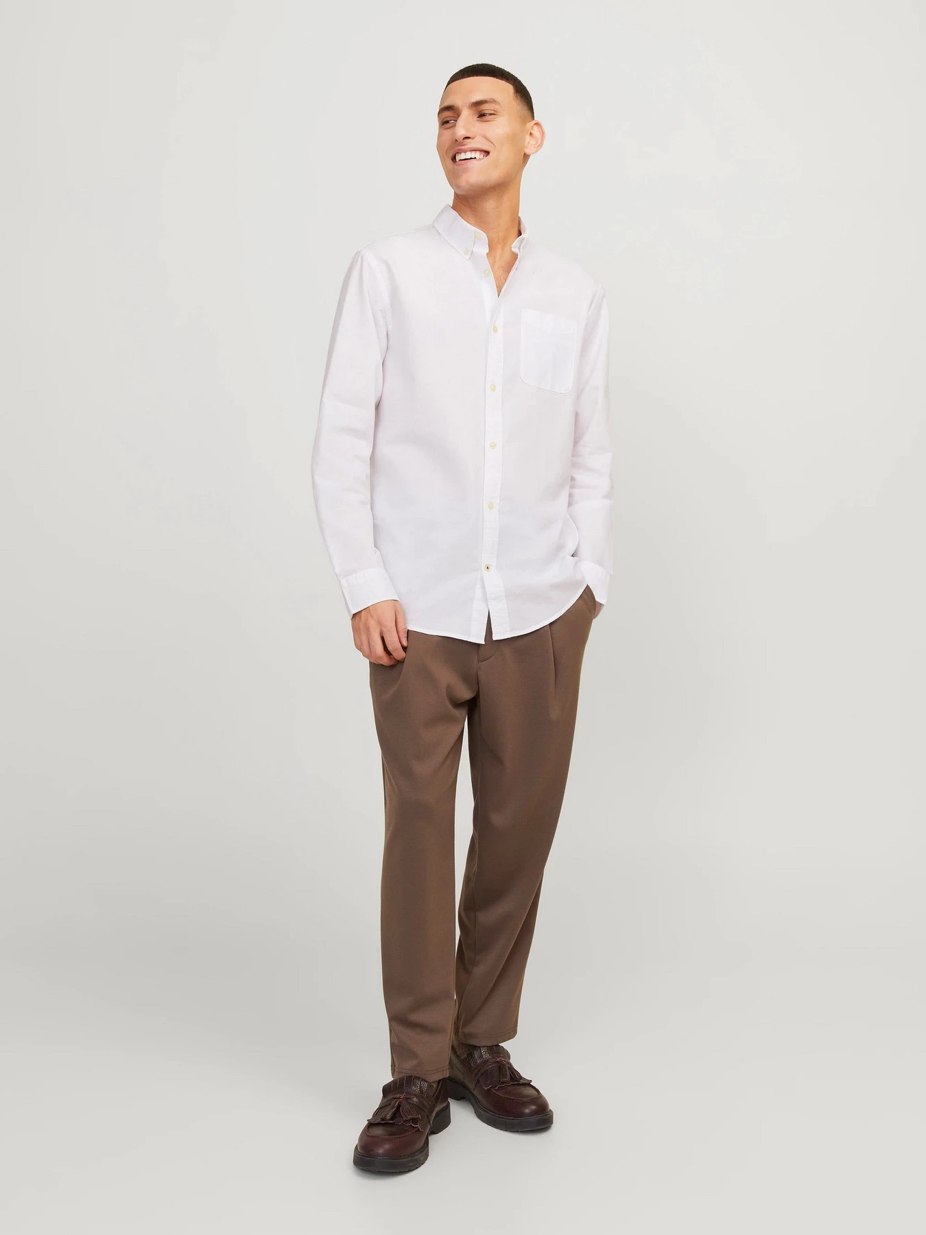 Рубашки JACK & JONES модель 12182486_White SLIM FIT Фото