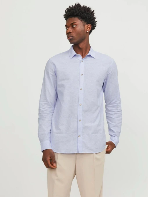 Сорочки JACK & JONES модель 12248384_Cashmere Blue /WHITE Фото