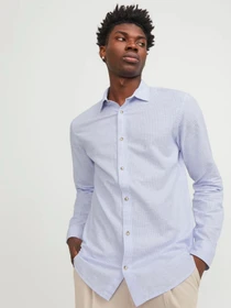 Сорочки JACK & JONES модель 12248384_Cashmere Blue /WHITE Фото