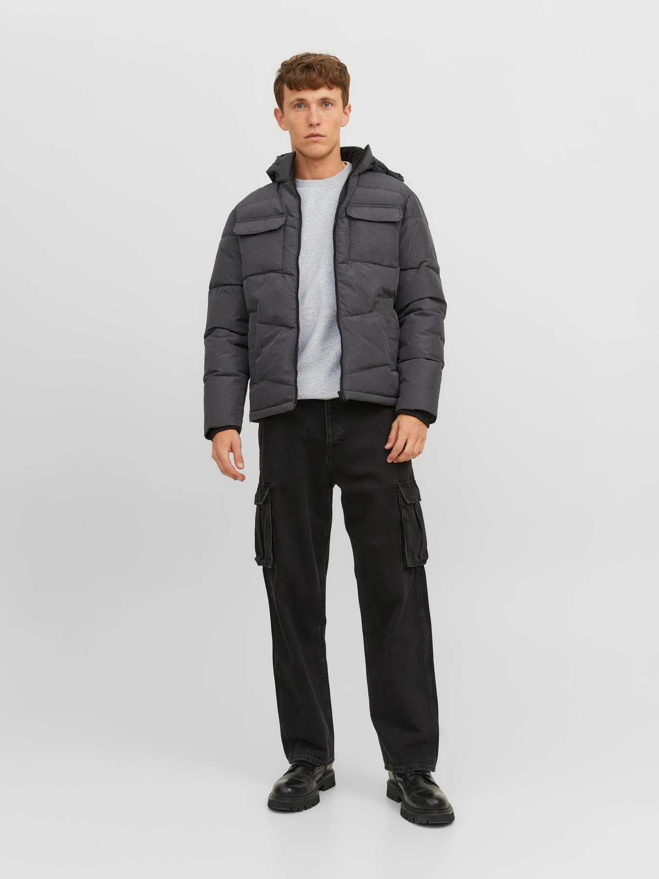 Худи и свитшоты JACK & JONES модель 12249341_Light Grey Melange Фото