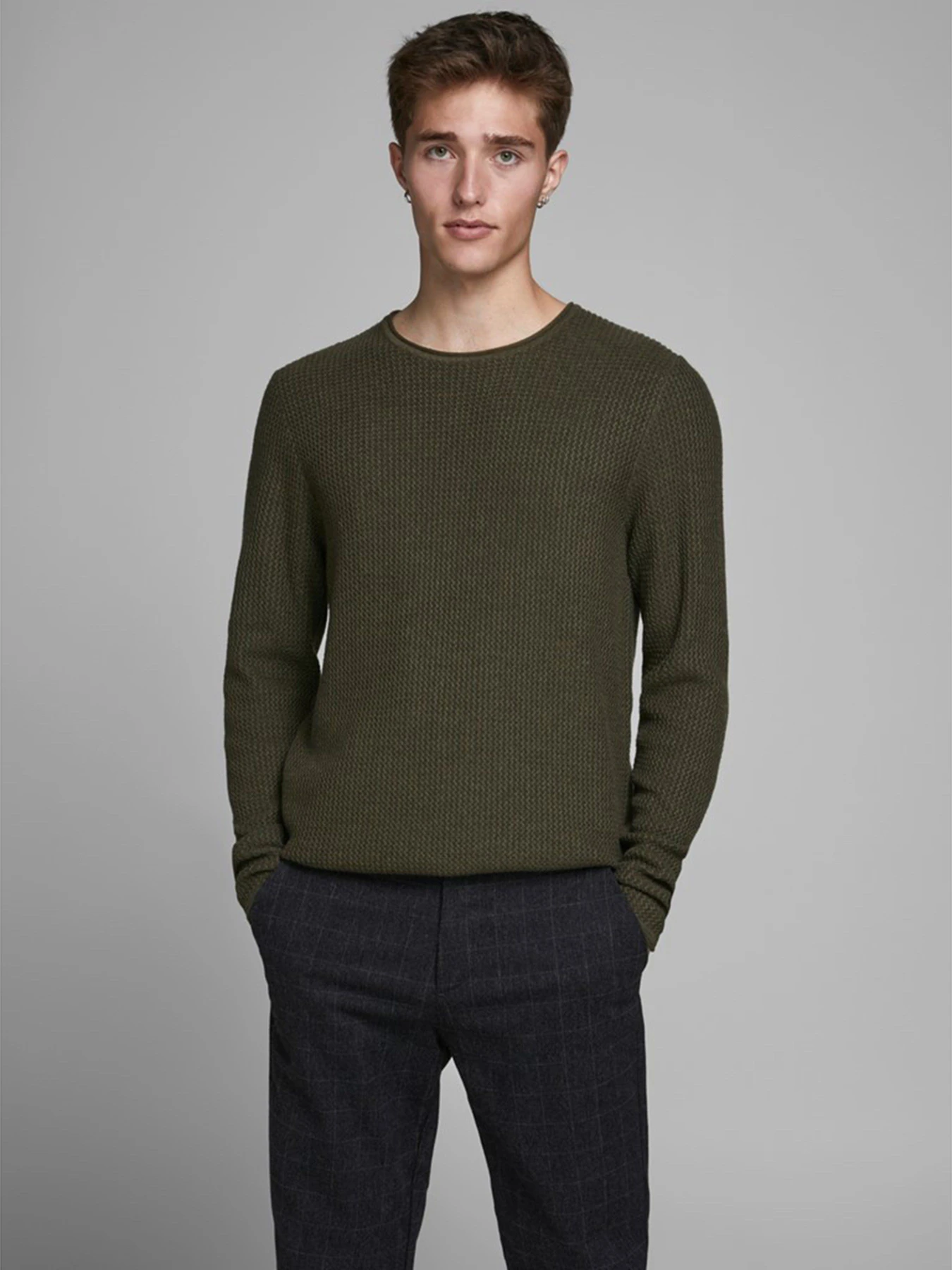 Свитры и кардиганы JACK & JONES модель 12179861_Olive Night Свитры и кардиганы JACK & JONES модель 12179861_Olive Night Фото