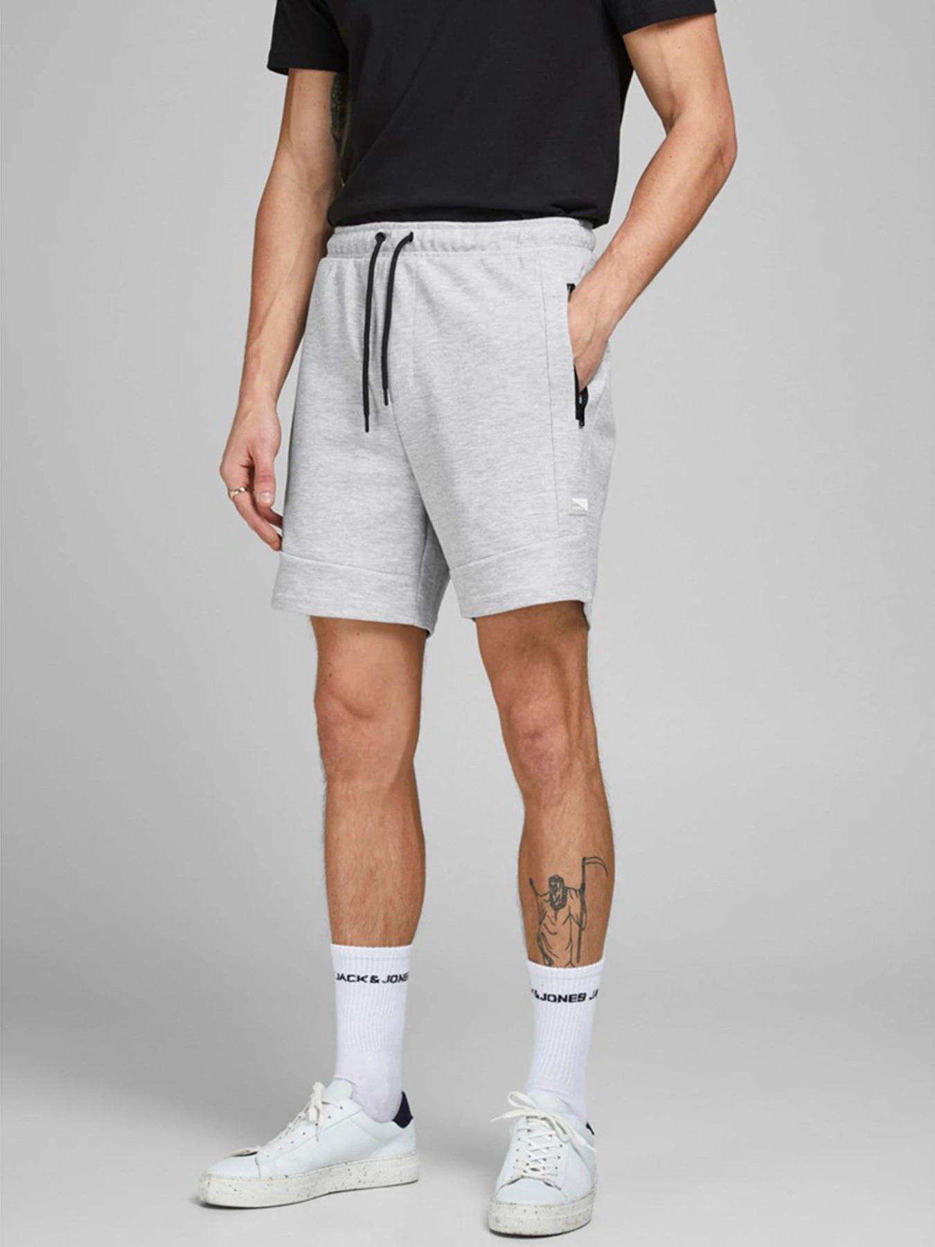 Шорты JACK & JONES модель 12186750_Light Grey Melange Шорты JACK & JONES модель 12186750_Light Grey Melange Фото