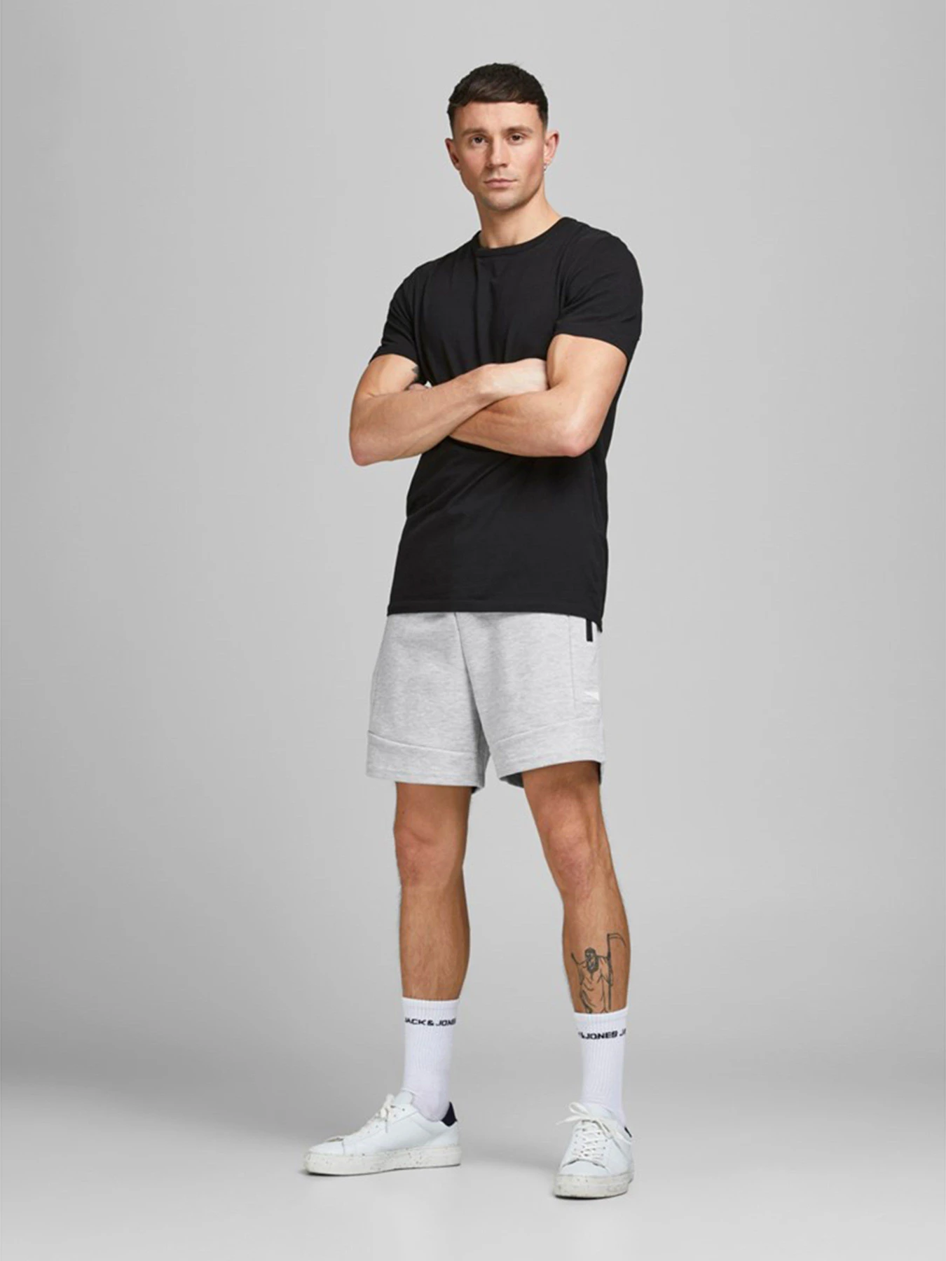 Шорты JACK & JONES модель 12186750_Light Grey Melange Шорты JACK & JONES модель 12186750_Light Grey Melange Фото