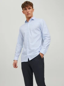 Рубашки JACK & JONES модель 12227385_Cashmere Blue SLIM FIT Фото