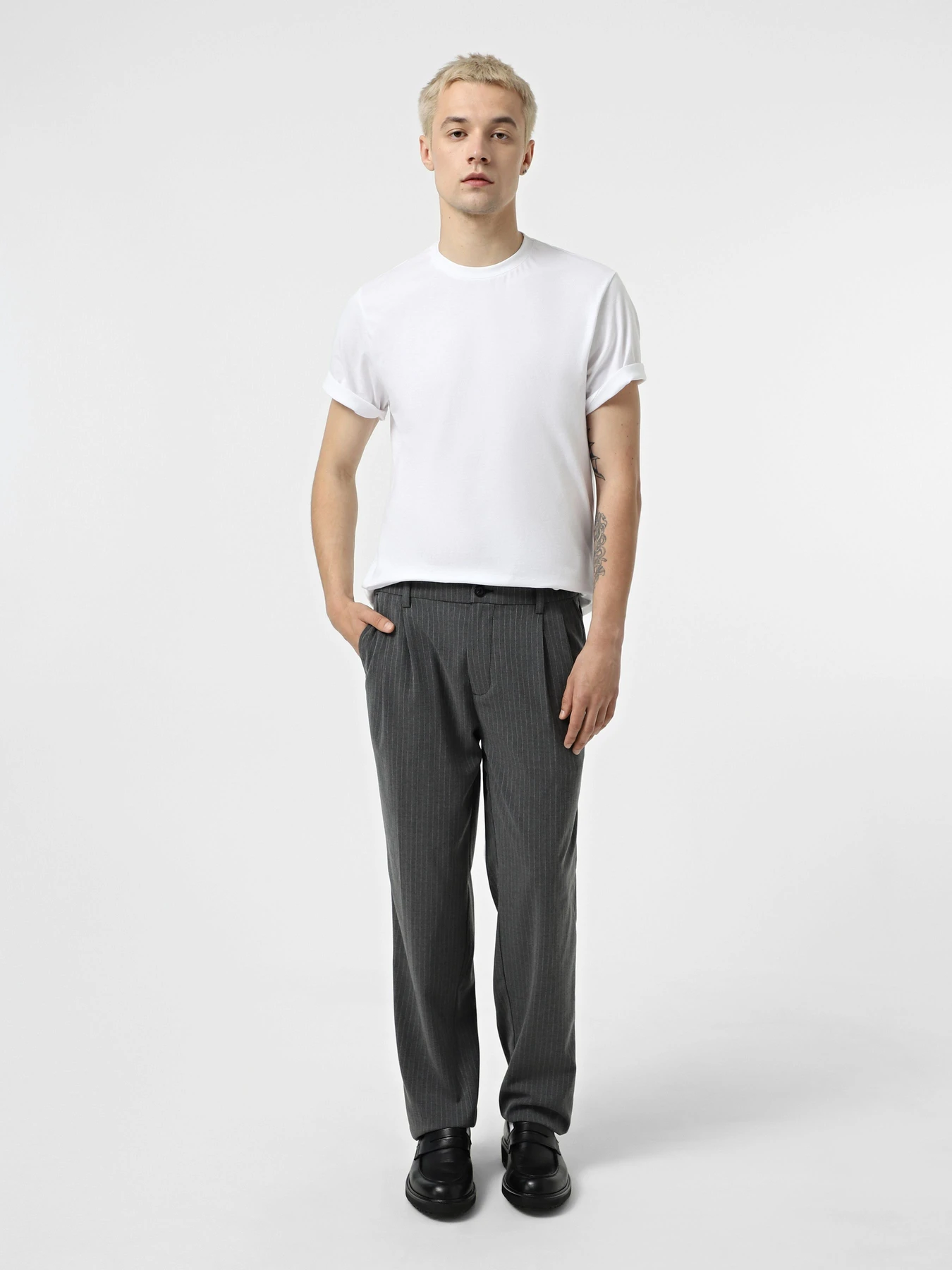 Брюки JACK & JONES модель 12267059_Dark Grey Pinstripe Брюки JACK & JONES модель 12267059_Dark Grey Pinstripe Фото