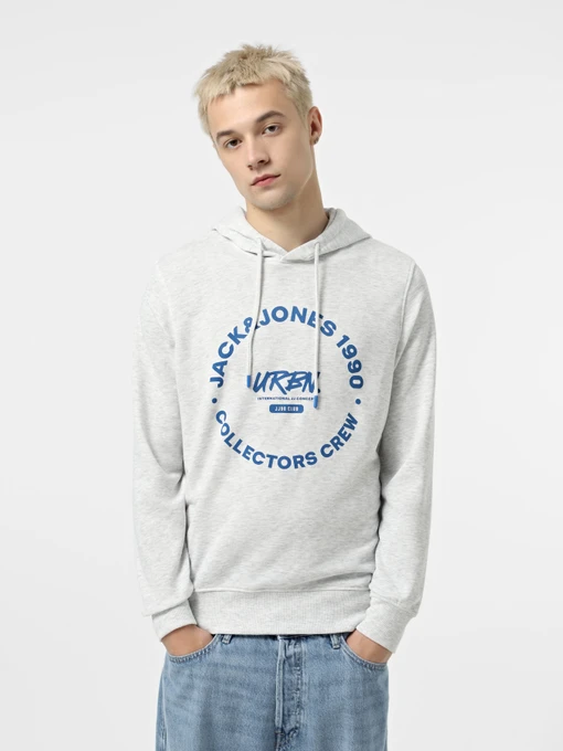 Худи и свитшоты JACK & JONES модель 12269353_White Melange Фото