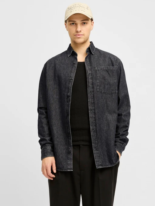 Рубашки JACK & JONES CREEK SHIRT модель 12270005_Black Denim Фото