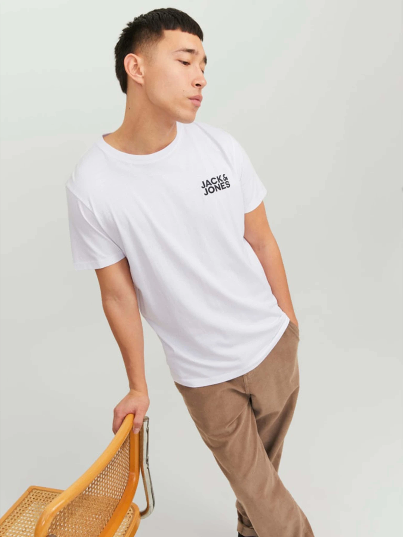 Футболки і поло JACK & JONES CORP LOGO TEE модель 12151955_White Slim/Small Print/Bla Фото