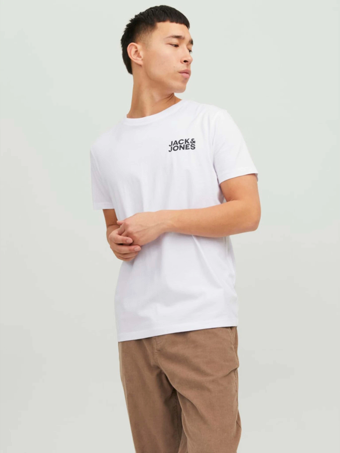 Футболки і поло JACK & JONES CORP LOGO TEE модель 12151955_White Slim/Small Print/Bla Фото