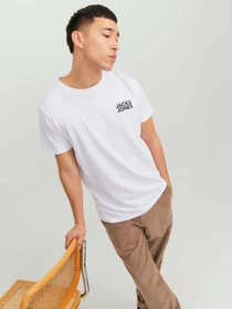 Футболки і поло JACK & JONES CORP LOGO TEE модель 12151955_White Slim/Small Print/Bla Фото