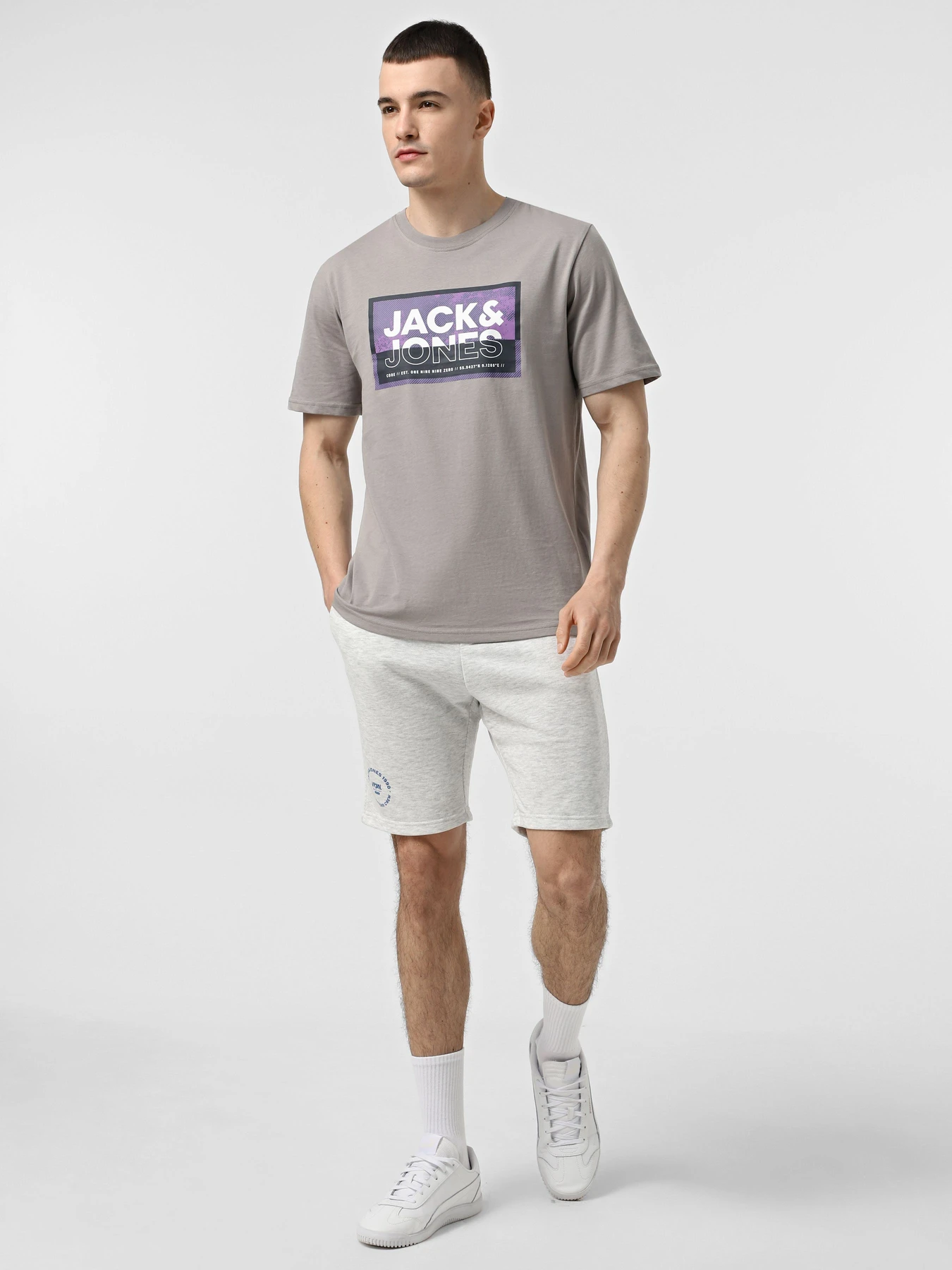 Шорты JACK & JONES модель 12268446_White Melange Шорты JACK & JONES модель 12268446_White Melange Фото