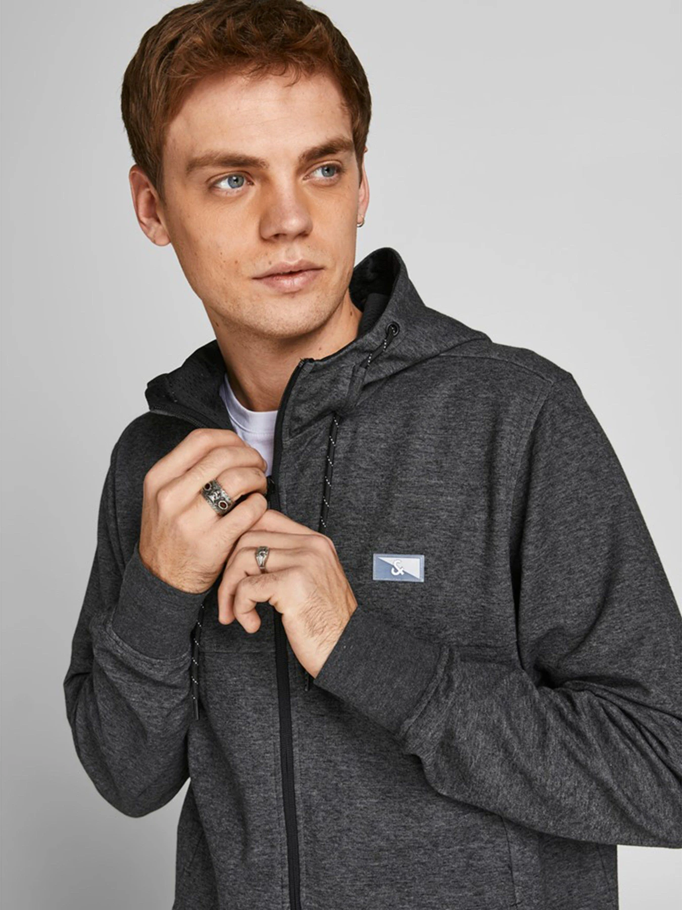 Худи и свитшоты JACK & JONES модель 12204926_Dark Grey Melange Худи и свитшоты JACK & JONES модель 12204926_Dark Grey Melange Фото