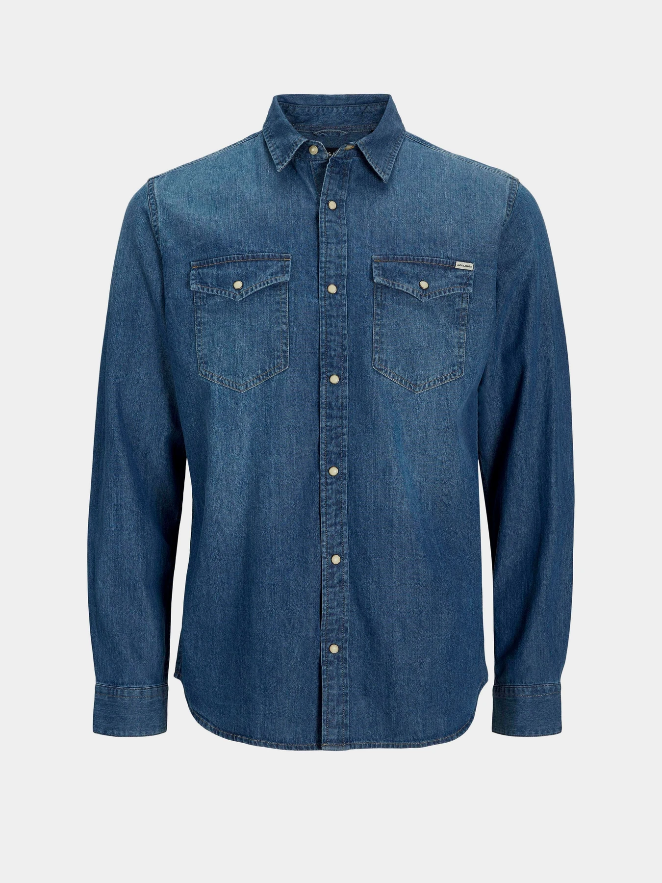 Рубашки JACK & JONES SHERIDAN SHIRT модель 12138115_Medium Blue Denim Slim Фото