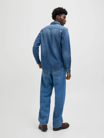 Рубашки JACK & JONES SHERIDAN SHIRT модель 12138115_Medium Blue Denim Slim Фото