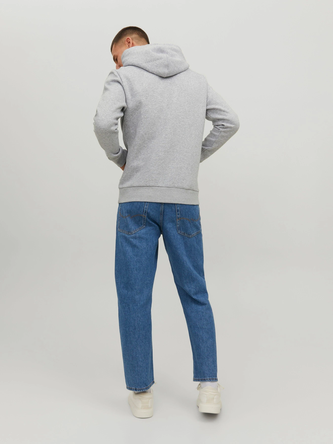 Худі та світшоти JACK & JONES CORP LOGO SWEAT HOOD модель 12152840_Light Grey Melange Reg /La Фото