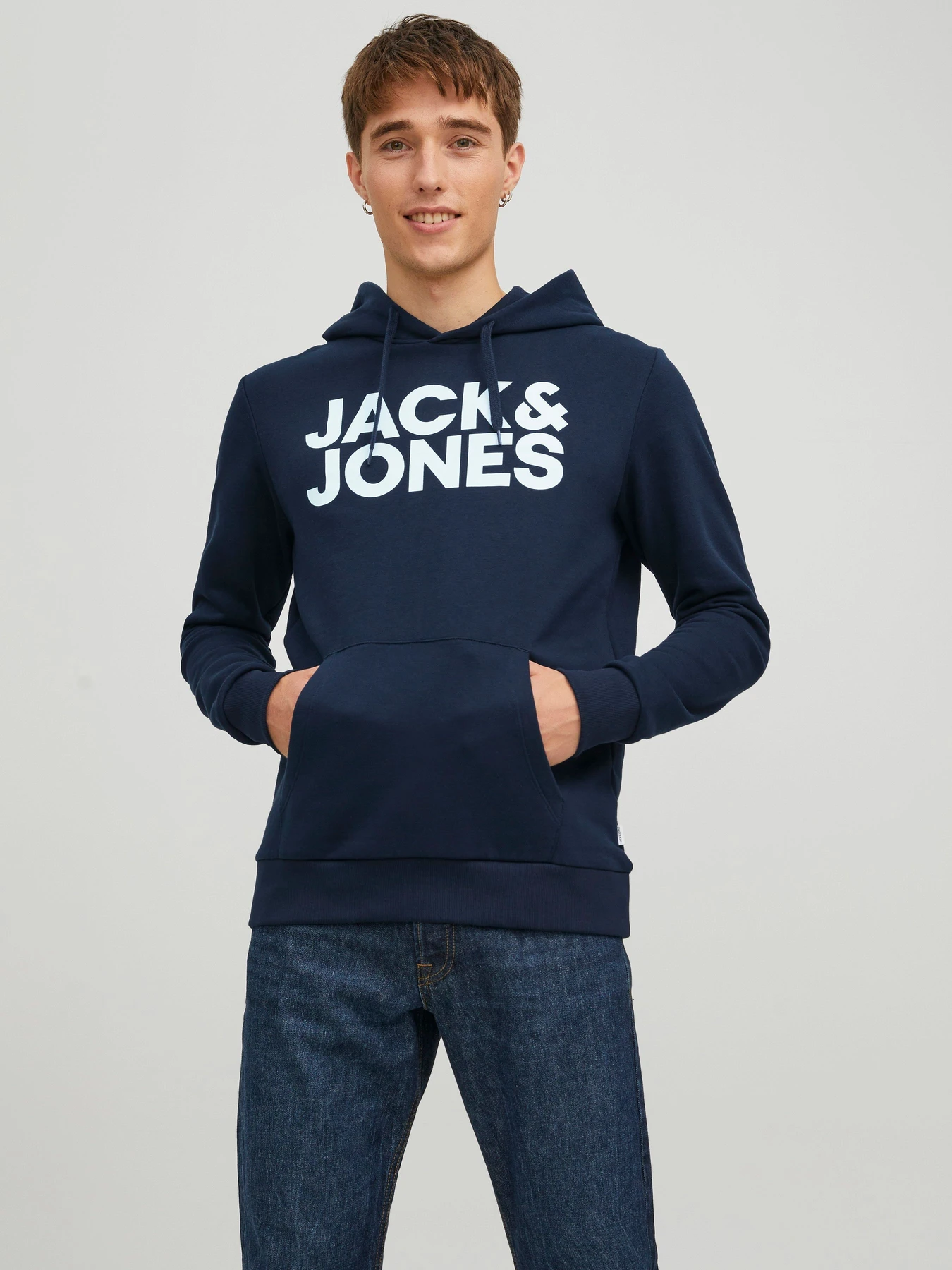 Худі та світшоти JACK & JONES CORP LOGO SWEAT HOOD модель 12152840_Navy Blazer Reg /Large Pri Фото