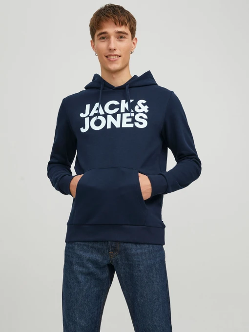 Худі та світшоти JACK & JONES CORP LOGO SWEAT HOOD модель 12152840_Navy Blazer Reg /Large Pri Фото