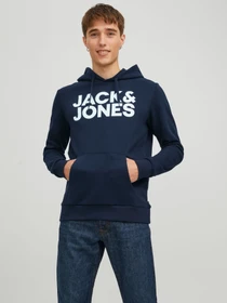 Худі та світшоти JACK & JONES CORP LOGO SWEAT HOOD модель 12152840_Navy Blazer Reg /Large Pri Фото