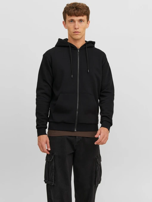 Худі та світшоти JACK & JONES BRADLEY SWEAT ZIP HOOD модель 12249342_Black Фото