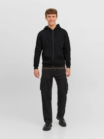 Худи и свитшоты JACK & JONES BRADLEY SWEAT ZIP HOOD модель 12249342_Black Фото