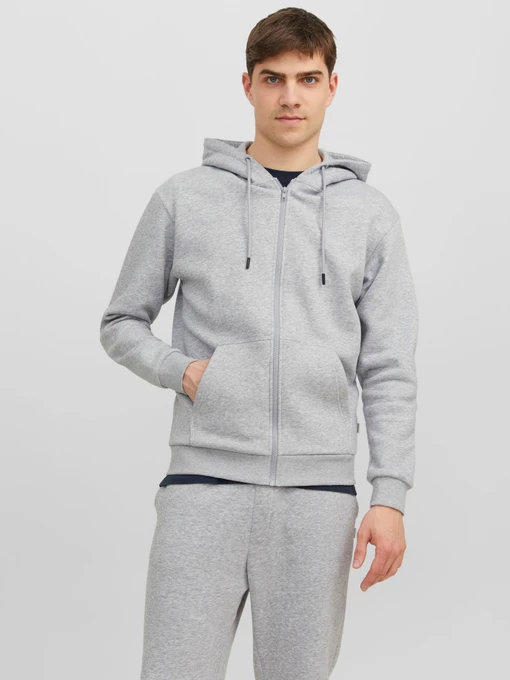 Худи и свитшоты JACK & JONES BRADLEY SWEAT ZIP HOOD модель 12249342_Light Grey Melange Фото