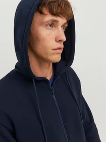 Худі та світшоти JACK & JONES BRADLEY SWEAT ZIP HOOD модель 12249342_Navy Blazer Фото