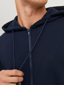 Худі та світшоти JACK & JONES BRADLEY SWEAT ZIP HOOD модель 12249342_Navy Blazer Фото