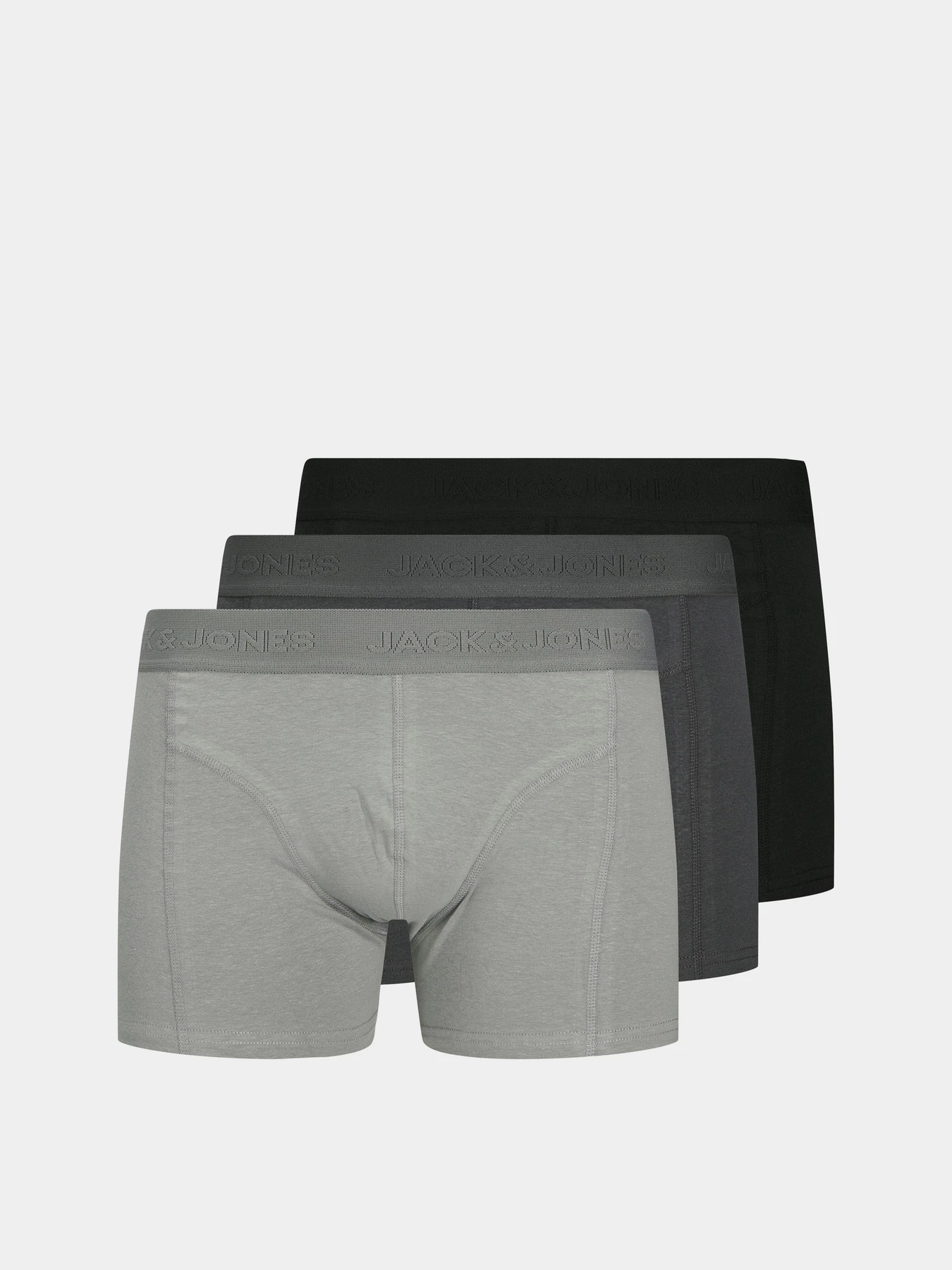 Нижня білизна JACK & JONES ORDINARY TRUNKS модель 12275575_Black Dark grey - Light gr Нижня білизна JACK & JONES ORDINARY TRUNKS модель 12275575_Black Dark grey - Light gr Фото