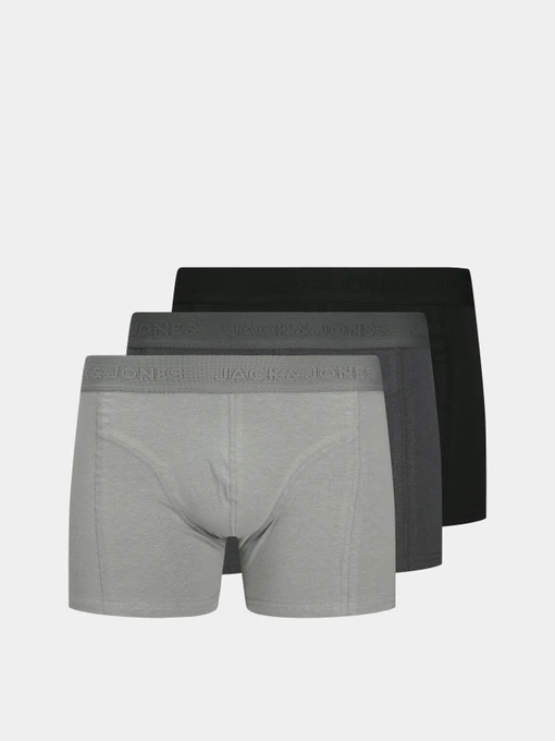 Нижнее белье JACK & JONES ORDINARY TRUNKS модель 12275575_Black Dark grey - Light gr Фото