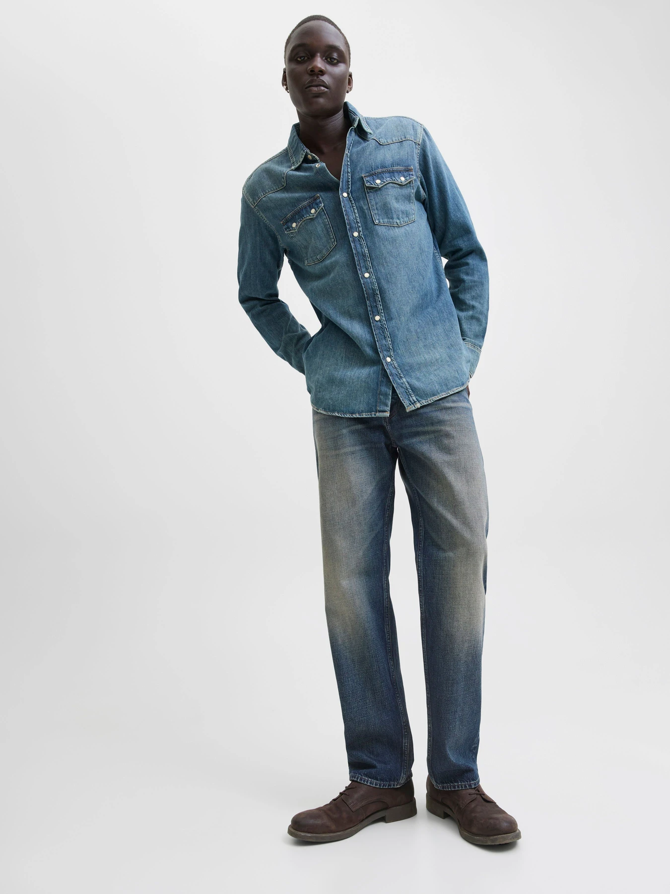 Джинсы JACK & JONES CHRIS ORIGINAL модель 12278173_Blue Denim Джинсы JACK & JONES CHRIS ORIGINAL модель 12278173_Blue Denim Фото