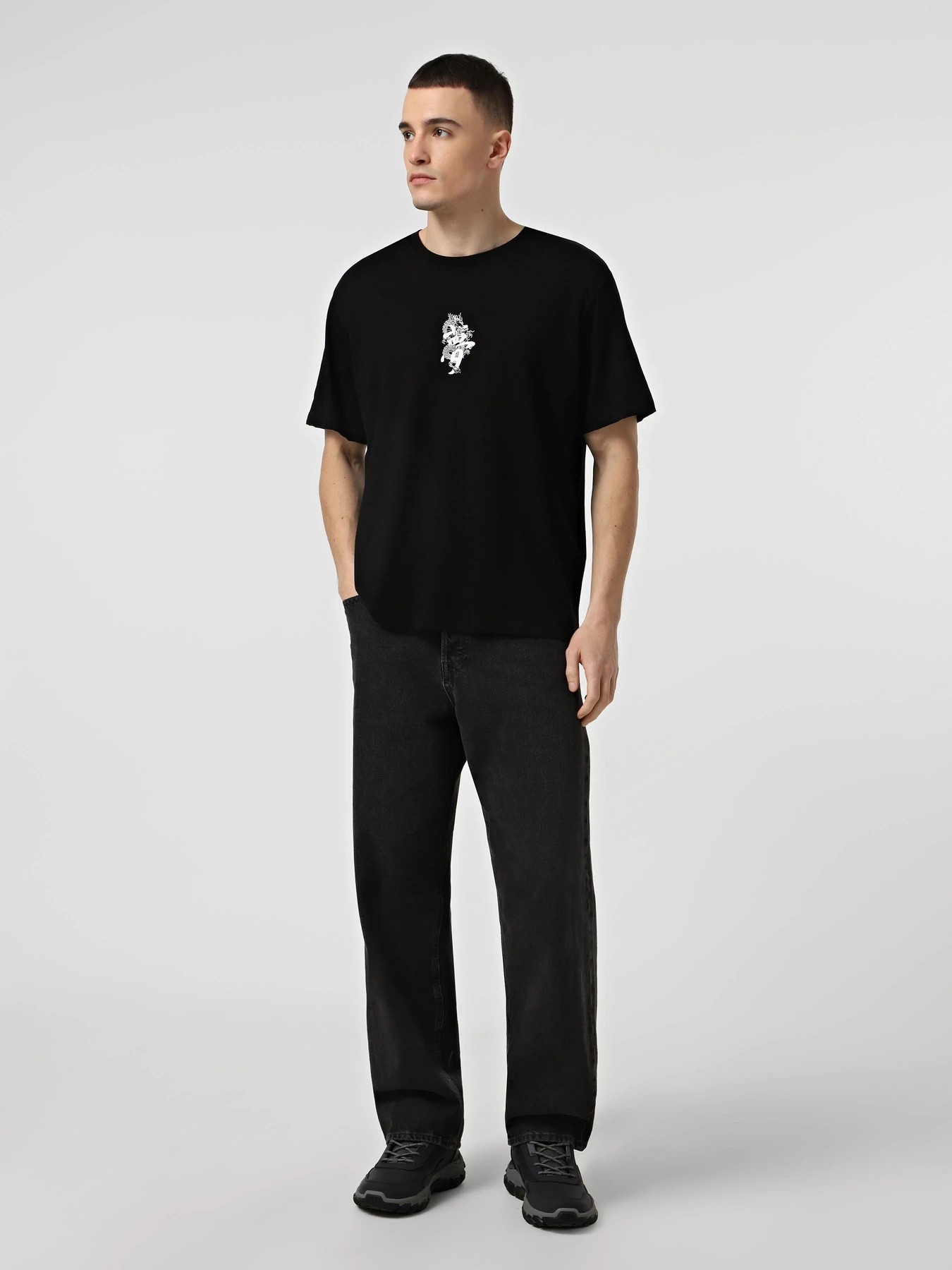 Футболки и поло JACK & JONES MIKO TEE SS модель 12278533_Black w. print from white Фото