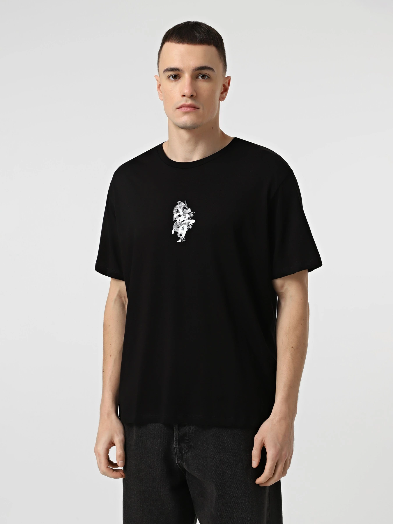Футболки и поло JACK & JONES MIKO TEE SS модель 12278533_Black w. print from white Фото