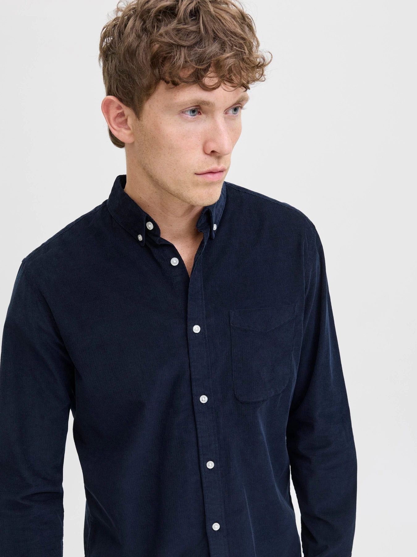 Рубашки JACK & JONES CLASSIC CORD SHIRT модель 12278967_Sky Captain Рубашки JACK & JONES CLASSIC CORD SHIRT модель 12278967_Sky Captain Фото