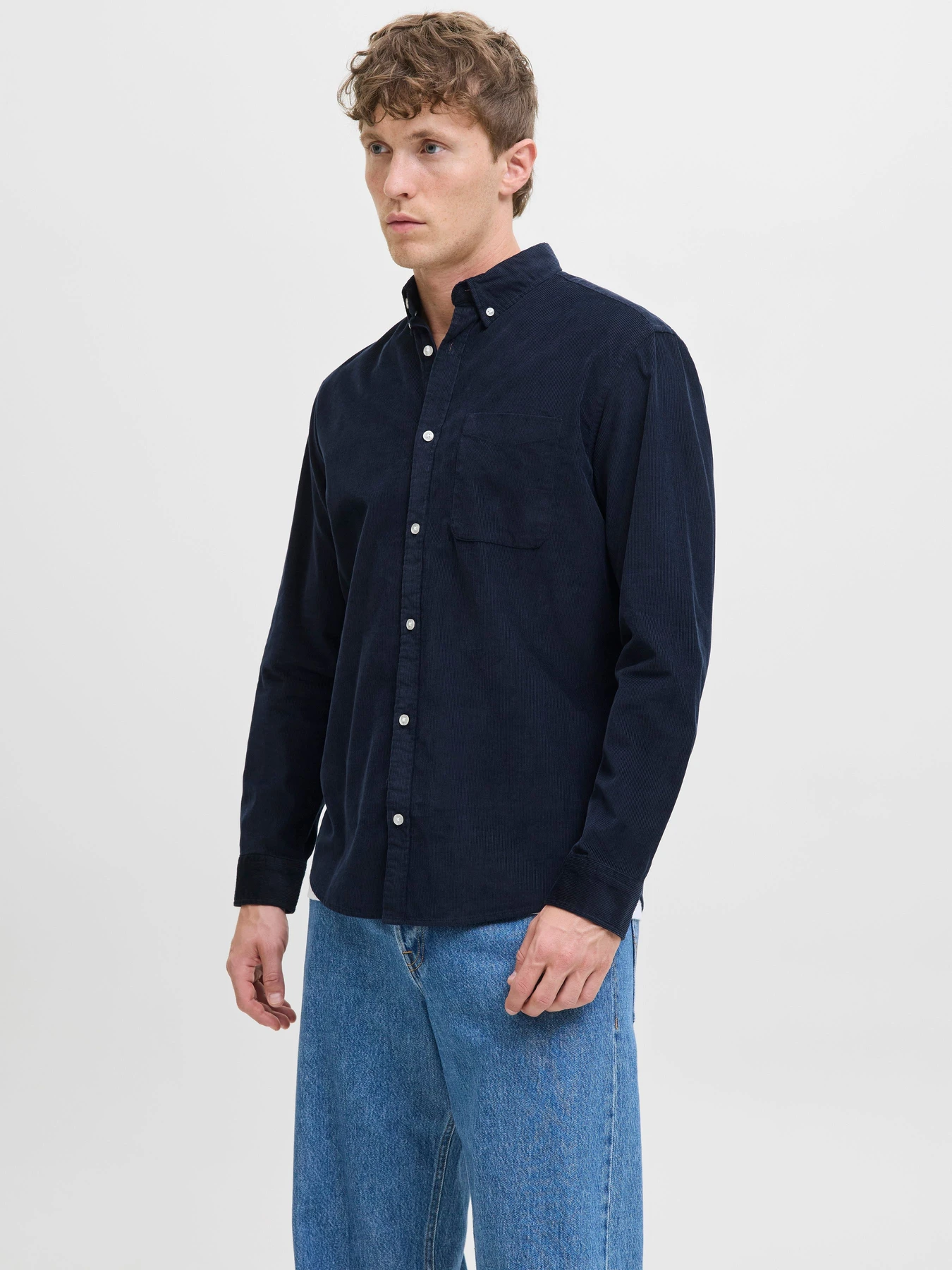 Рубашки JACK & JONES CLASSIC CORD SHIRT модель 12278967_Sky Captain Рубашки JACK & JONES CLASSIC CORD SHIRT модель 12278967_Sky Captain Фото