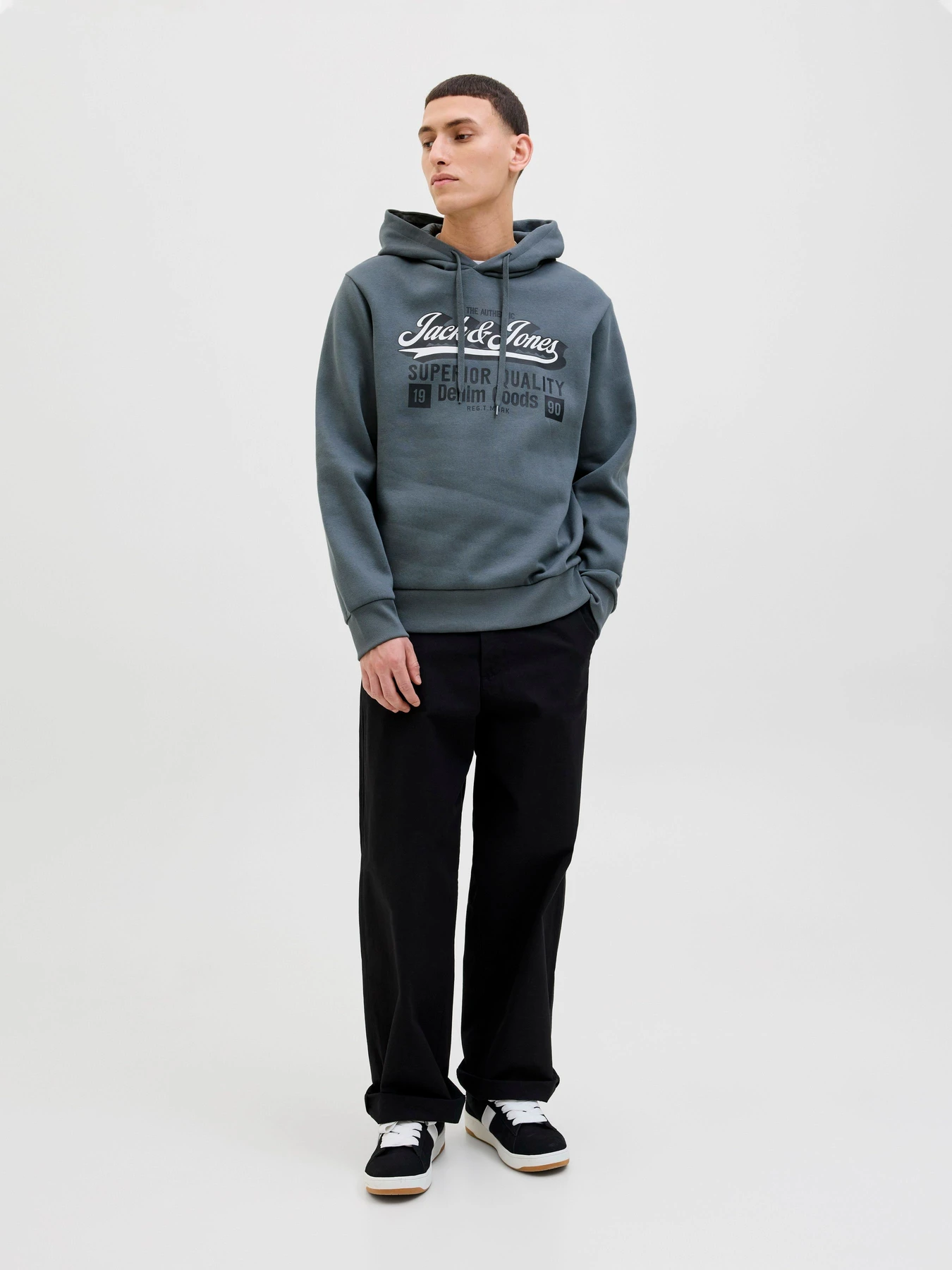 Худі та світшоти JACK & JONES LOGO SWEAT HOOD модель 12279649_Stormy Weather Худі та світшоти JACK & JONES LOGO SWEAT HOOD модель 12279649_Stormy Weather Фото