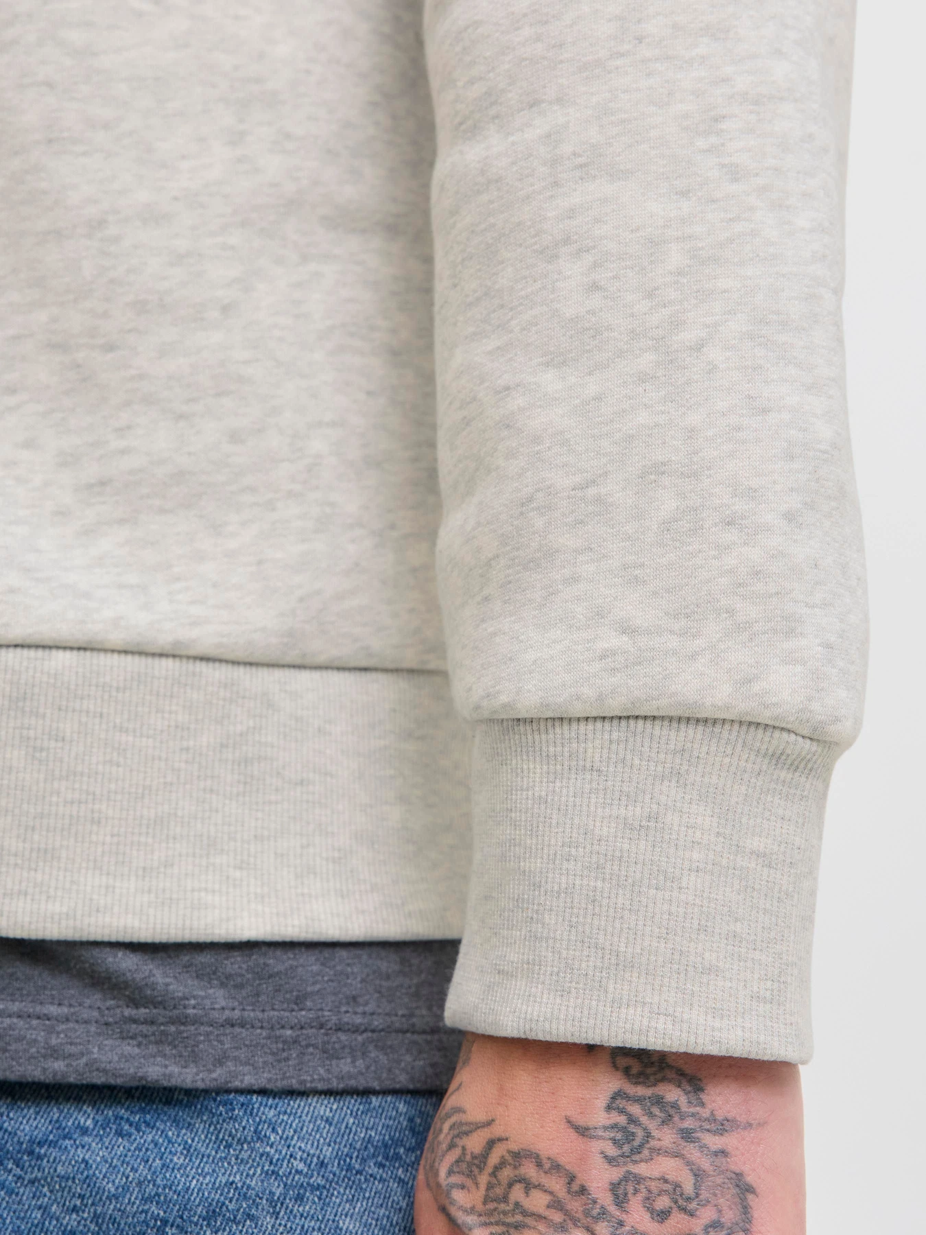 Худі та світшоти JACK & JONES LOGO SWEAT HOOD модель 12279649_White Melange Фото