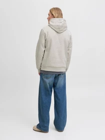 Худі та світшоти JACK & JONES LOGO SWEAT HOOD модель 12279649_White Melange Фото