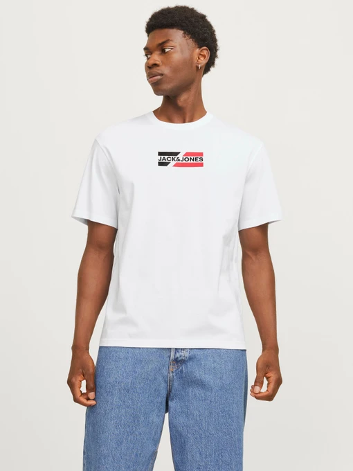 Футболки и поло JACK & JONES CORP GRAPHIC TEE модель 12268415_White 01 Фото