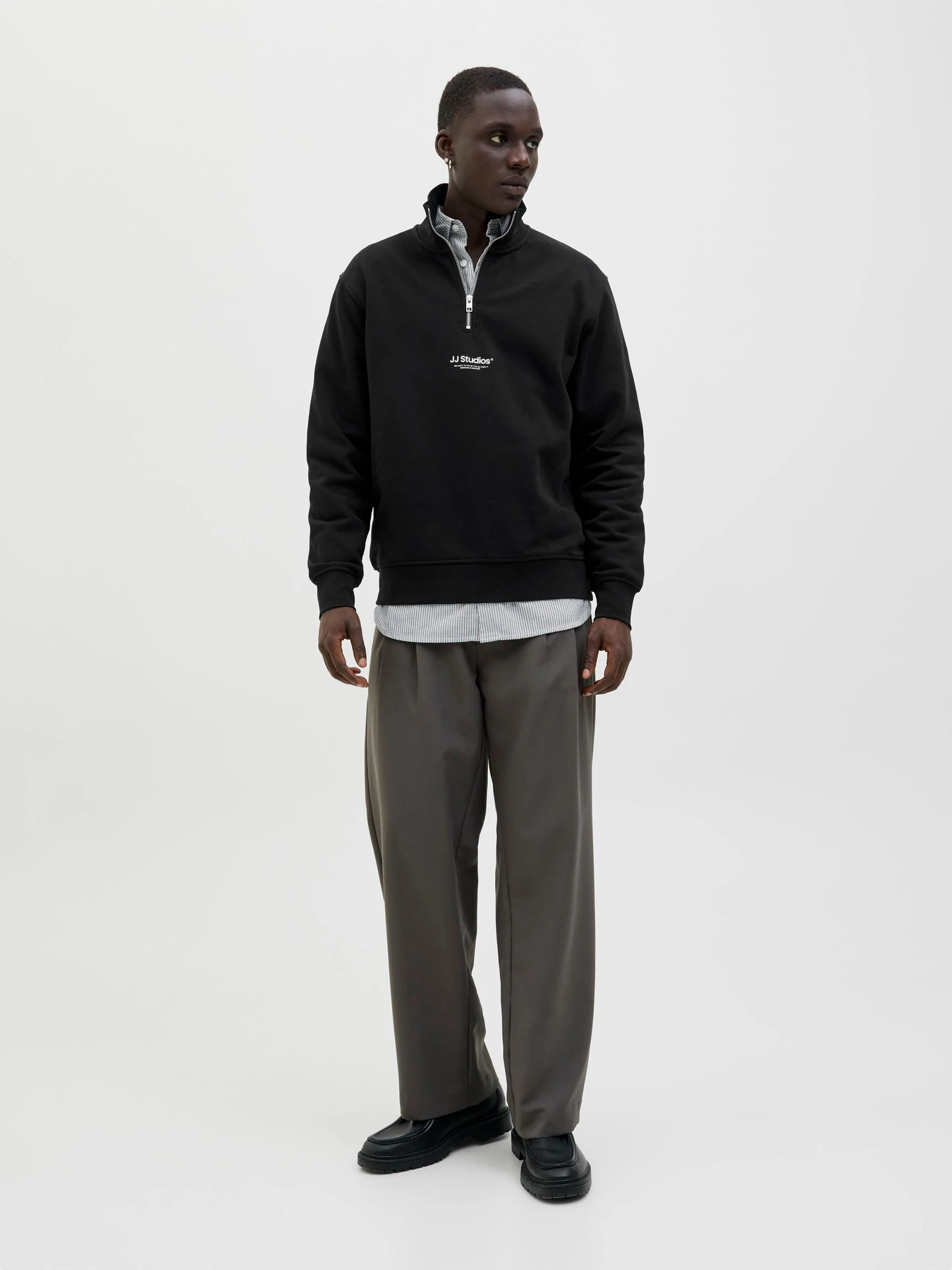 Худи и свитшоты JACK & JONES SOHO SWEAT QUARTER  ZIP модель 12278793_Black Фото