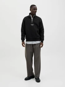 Худи и свитшоты JACK & JONES SOHO SWEAT QUARTER  ZIP модель 12278793_Black Фото