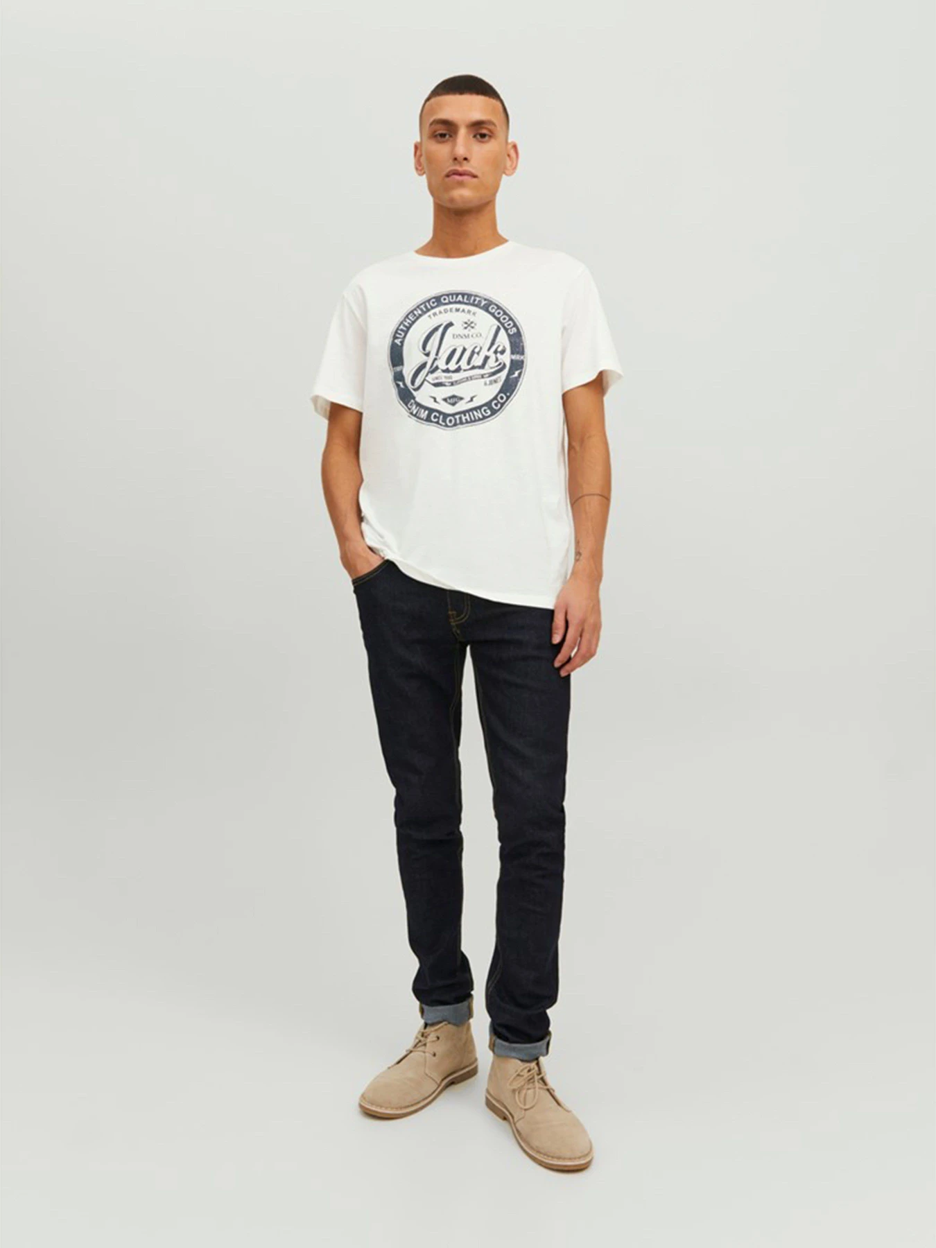 Футболки и поло JACK & JONES модель 12210949_Cloud Dancer Футболки и поло JACK & JONES модель 12210949_Cloud Dancer Фото