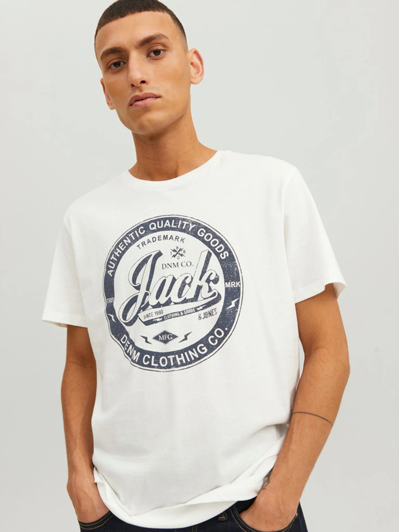 Футболки и поло JACK & JONES модель 12210949_Cloud Dancer Футболки и поло JACK & JONES модель 12210949_Cloud Dancer Фото
