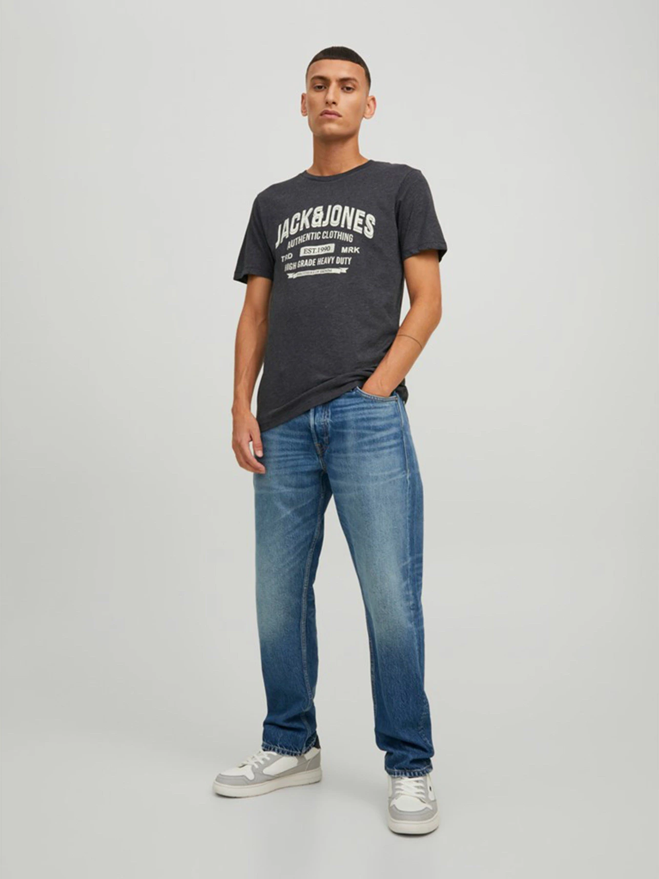 Футболки і поло JACK & JONES модель 12210949_Dark Grey Melange Футболки і поло JACK & JONES модель 12210949_Dark Grey Melange Фото