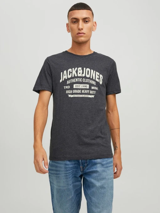 Футболки і поло JACK & JONES модель 12210949_Dark Grey Melange Фото