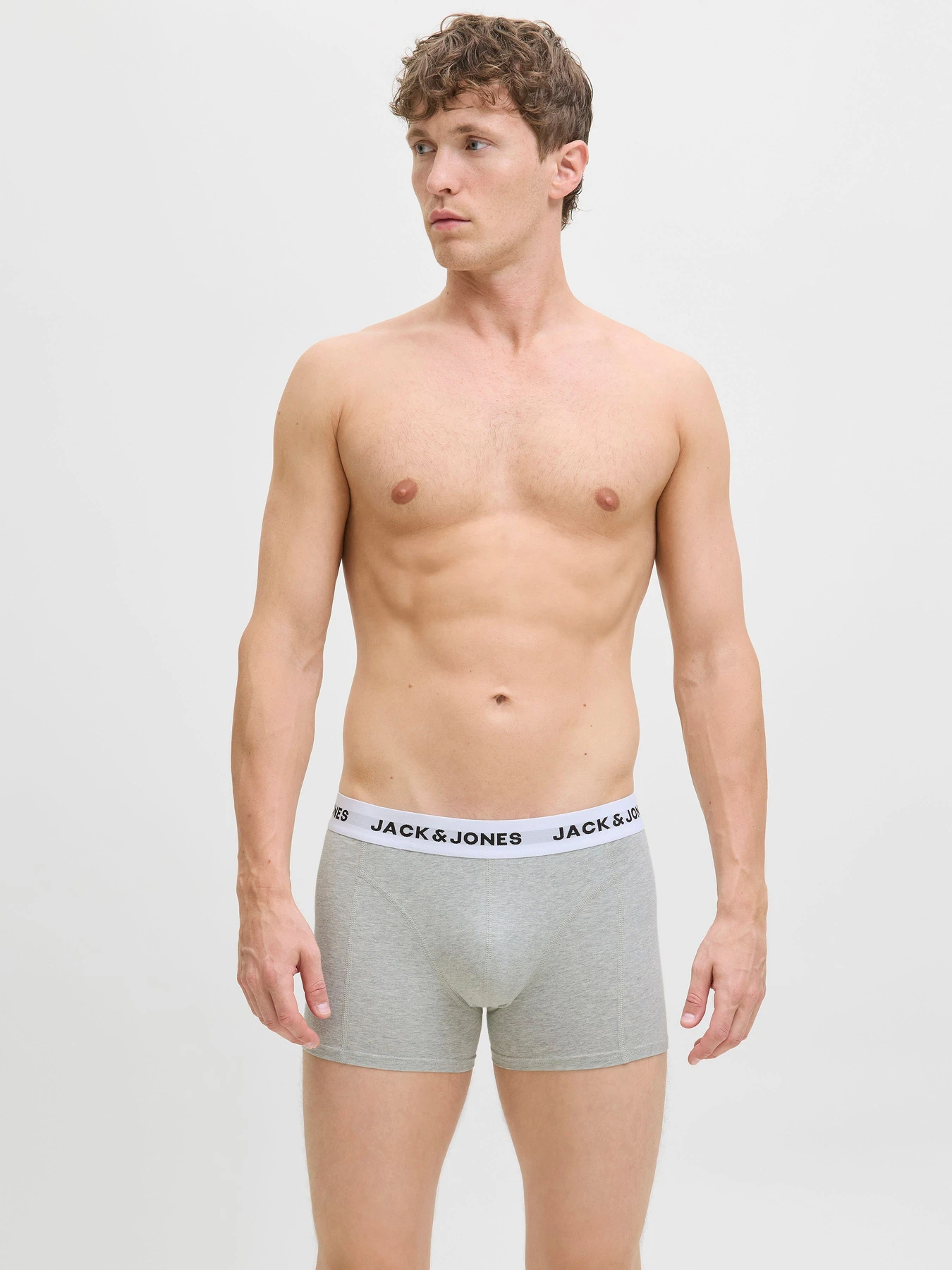 Нижня білизна JACK & JONES SOLID TRUNKS модель 12285371_White Dark grey melange - Нижня білизна JACK & JONES SOLID TRUNKS модель 12285371_White Dark grey melange - Фото