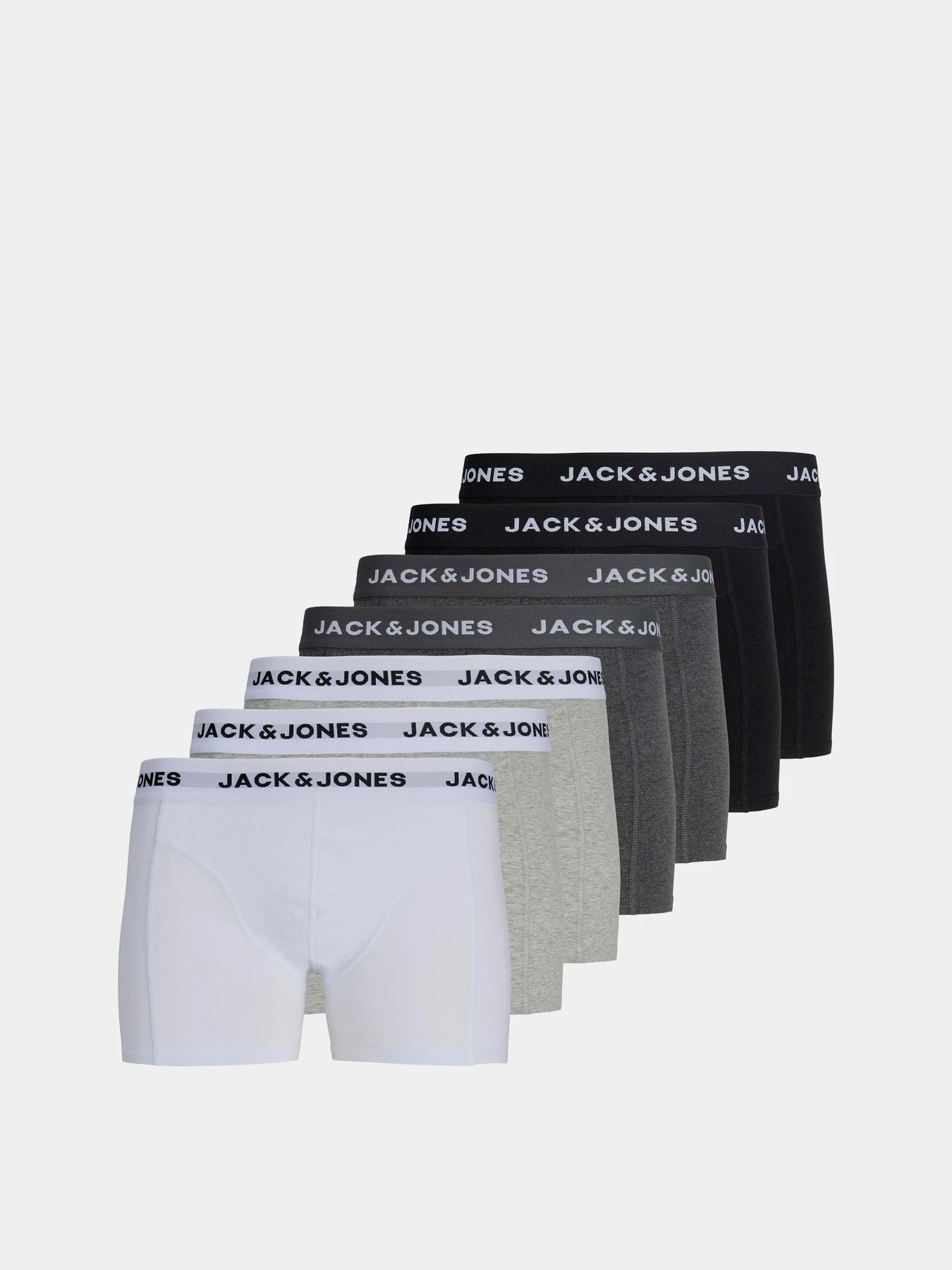 Нижня білизна JACK & JONES SOLID TRUNKS модель 12285371_White Dark grey melange - Нижня білизна JACK & JONES SOLID TRUNKS модель 12285371_White Dark grey melange - Фото