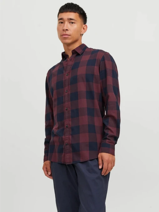 Рубашки JACK & JONES GINGHAM TWILL SHIRT модель 12181602_Port Royale SLIM FIT Фото